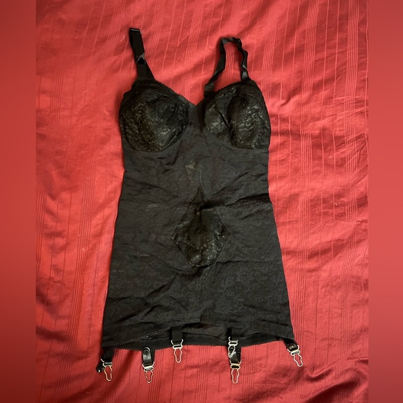 Rago black vintage inspired lingerie bodysuit with garters - Picture 1 of 2